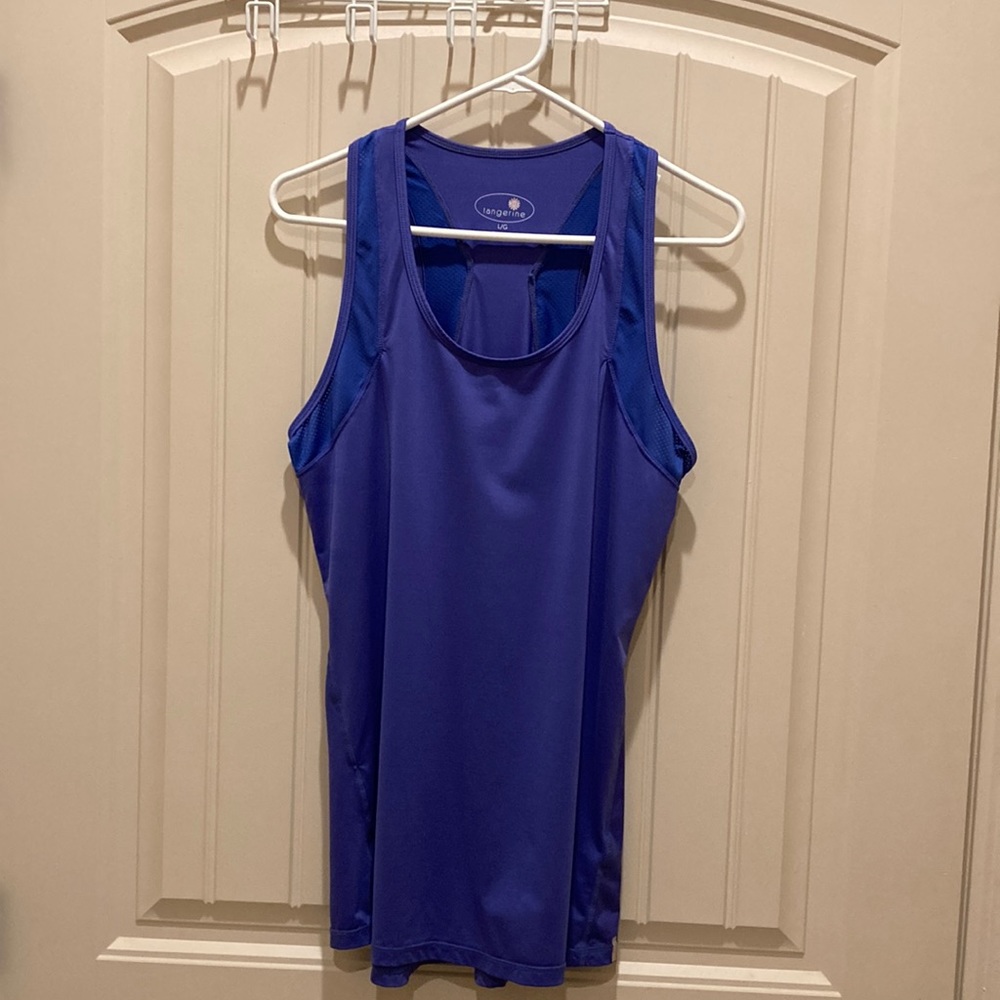 Tangerine Athletic Workout Yoga Sleeveless Purple&Blue Stretchy Tank Top Size L